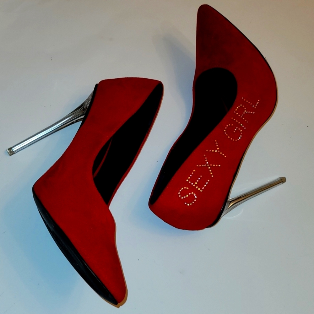 Red Crystal "Sexy Girl" High Heels 👠 - Picture 12 of 16